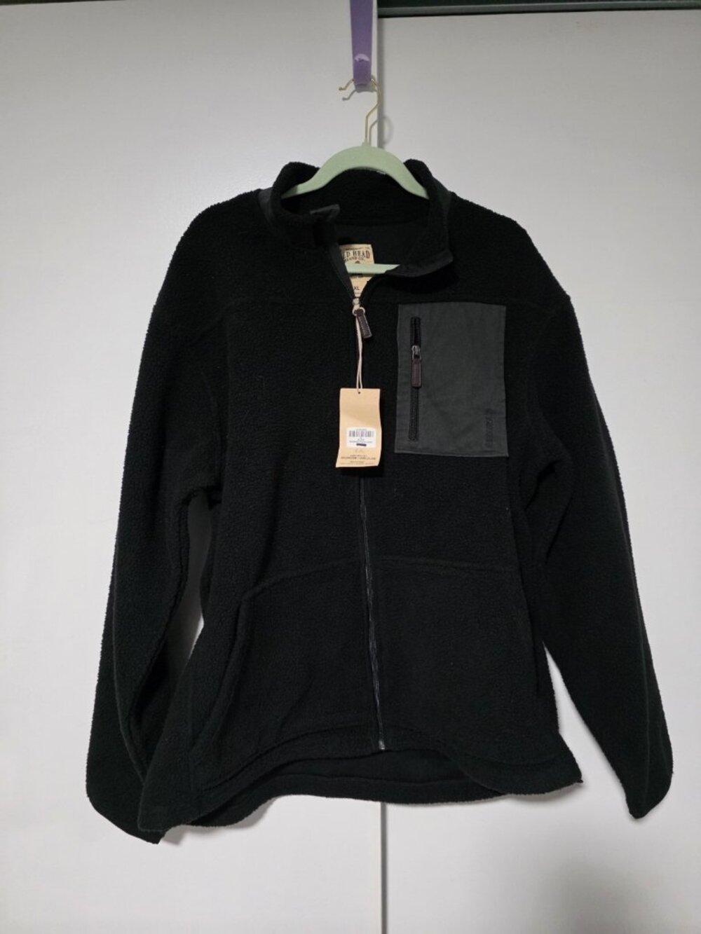 Red Head Brand Co. Full Zip Fleece Jacket XL Black  NWT